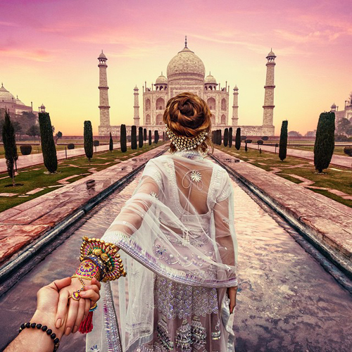 Đền Taj Mahal ở Ấn Độ.