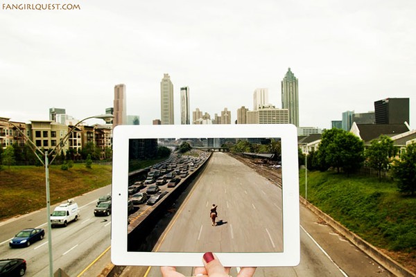 Cảnh tượng kinh điển trong bộ phim Walking Dead được chụp lại tại Atlanta, Mỹ.