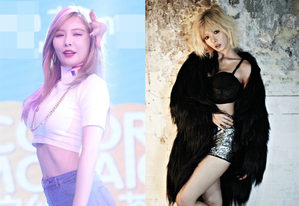 Trên sân khấu, HyunA (4Minute) có gương mặt mũm mĩm hơn hẳn so những hình ảnh trên tạp chí