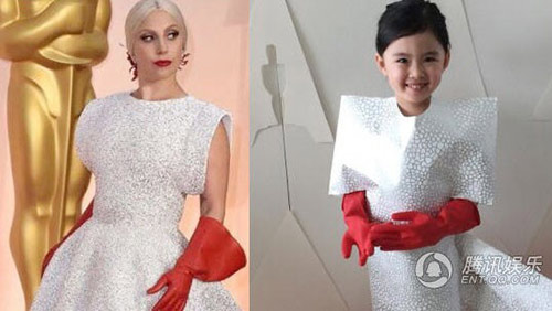 Tái hiện hình ảnh Lady Gaga trên thảm đỏ Oscar 2015