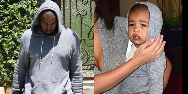 Thậm chí cả nhà ba người của bé North cũng thường xuyên diện đồ đồng điệu xuống phố.