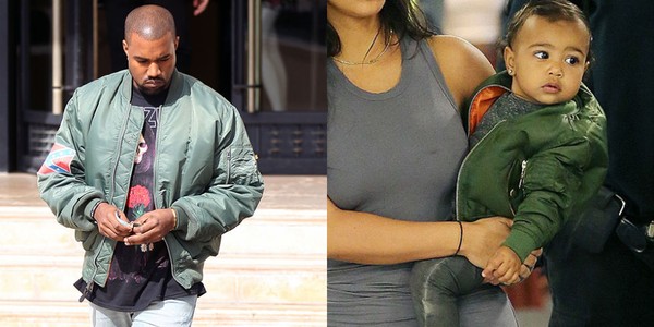 Một lần khác cũng màu áo khoác xanh rêu, nhưng thiết kế lại mô phỏng dáng áo phi công của quân đội Hoa Kỳ.