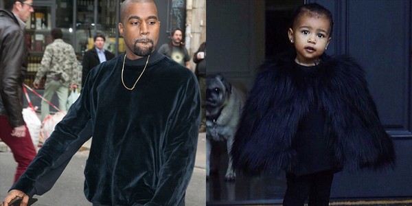 Ngay cả chiếc áo khoác lông vũ thời thượng của cô bé cũng được chọn sao cho cùng tông màu với bố.