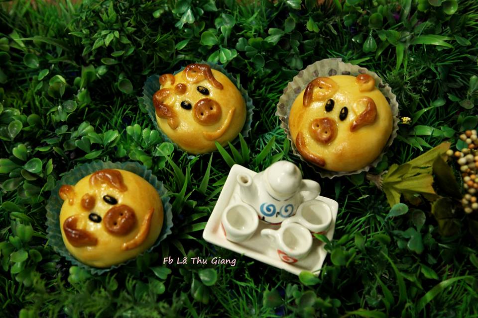 Những chú heo mũm mĩm với đôi "mắt đỗ đen" long lanh.