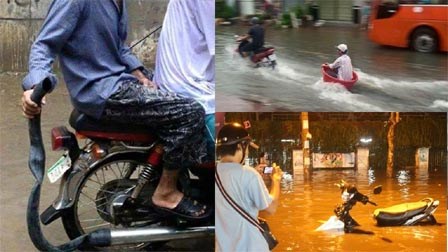Những hình ảnh đời thường muôn màu muôn vẻ trong mưa lụt