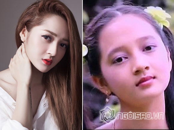 Các nét trên gương mặt của Bảo Anh thời nhỏ cho tới bây giờ dường như không hề khác.
