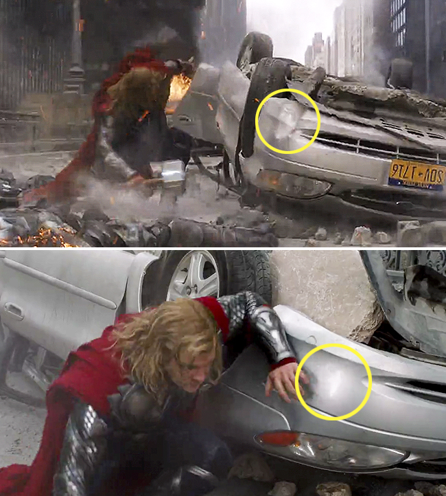 The Avengers (Biệt đội siêu anh hùng) - Chiếc xe bị móp đầu biến đâu rồi?