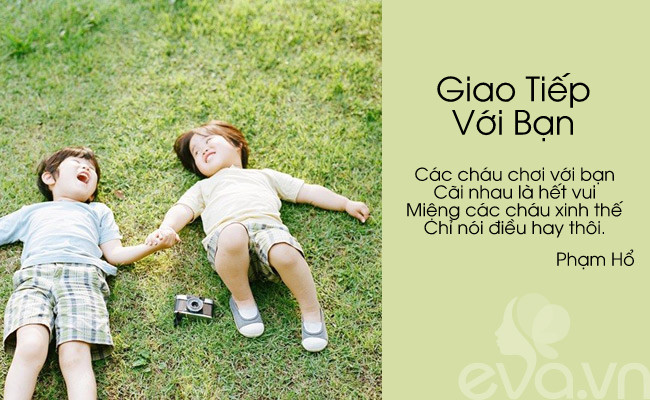 Bài thơ nhắc bé cách giao tiếp với bạn bè.
