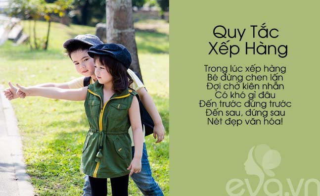 Bố mẹ hãy dạy bé nguyên tắc xếp hàng để trở thành người văn minh, lịch sự.
