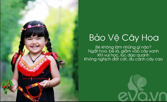 Những lời thơ dễ nhớ nhắc nhở bé cách bảo vệ môi trường.

