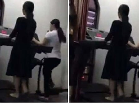 Clip: Nữ học viên đi chân đất, mặc váy đầm tập gym gây tranh cãi