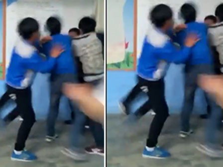 Video: Cảnh học sinh quây đánh thầy giáo tả tơi trong lớp học
