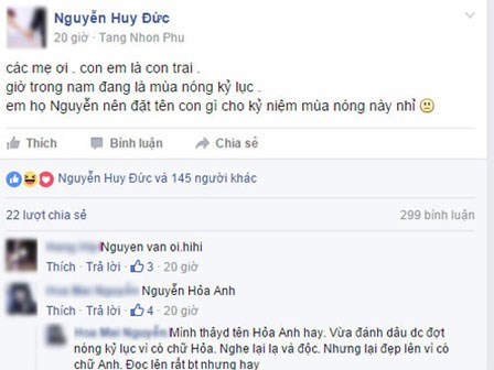 Ông bố lên mạng nhờ đặt tên cho con và cái kết ‘ngã ngửa’