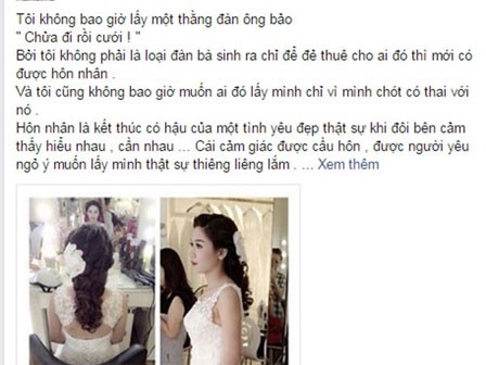 Phản bác quan điểm 'Chửa đi rồi cưới!', cô gái trẻ gây bão cộng đồng mạng