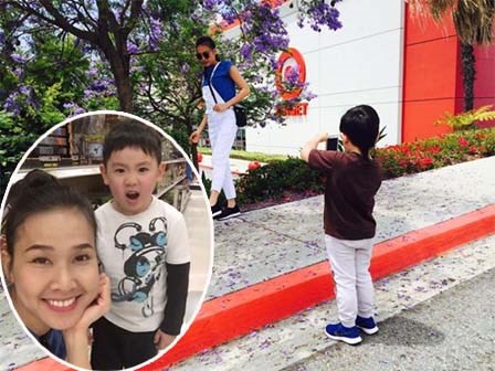 Con út Bằng Kiều chuyên làm 'phó nháy' cho người yêu của bố