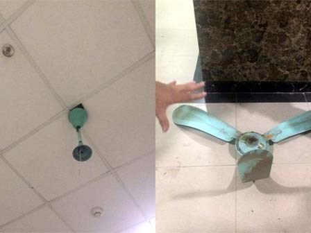 Bị quạt trần chung cư rơi trúng đầu, 2 cư dân nhập viện