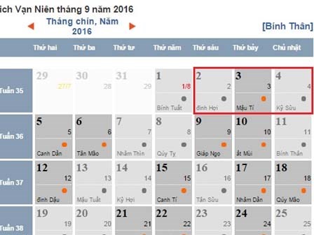 Nghỉ Lễ quốc khánh 2/9/2016 bao nhiêu ngày?