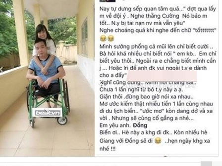 Chàng trai cụt chân tìm thấy tình yêu đẹp nhờ Facebook