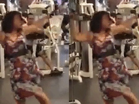 Phòng gym chao đảo vì người phụ nữ tập như múa ba lê
