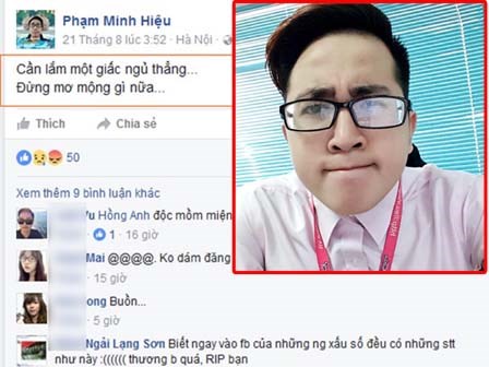 Lạnh gáy với status báo trước cái chết của nam thanh niên Hà Nội