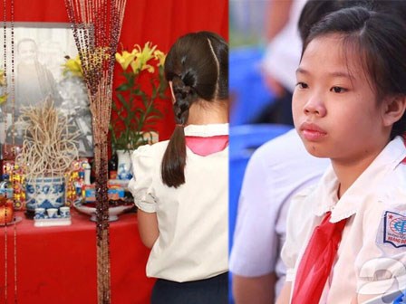 Ánh mắt vương vấn buồn của con gái Trần Lập trong ngày khai giảng