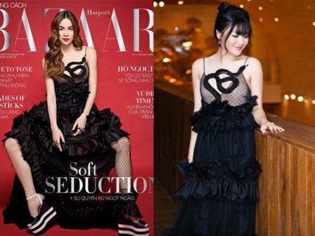Cùng một chiếc váy, Hà Hồ được khen còn Văn Mai Hương bị chê thảm họa