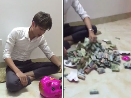 Soái ca đập heo đất, tiền chảy ra như suối, nhưng điều khiến dân mạng lác mắt lại ở sau lưng anh ấy-2