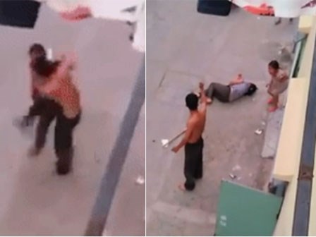 Video: Bé gái hoảng loạn gào khóc chứng kiến cảnh bố cầm dao cứa cổ mẹ ngất xỉu