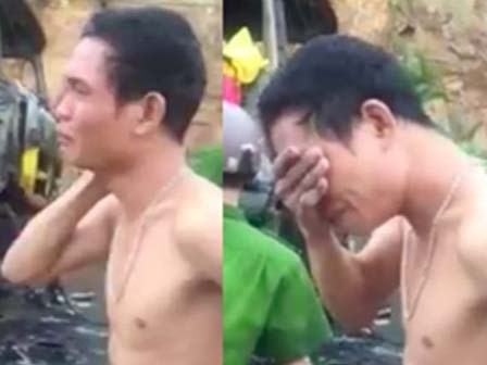 Tài xế bật khóc vì cả xe tải hàng bị cháy mà người dân vẫn thi nhau 