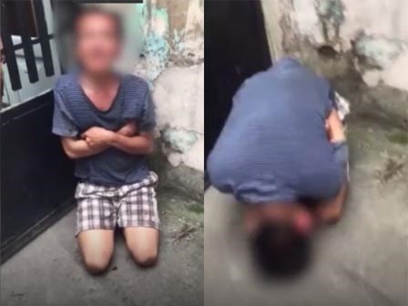 Xôn xao clip người đàn ông khóc lóc, quỳ lạy xin tha khi bị bắt quả tang lẻn vào nhà ăn trộm