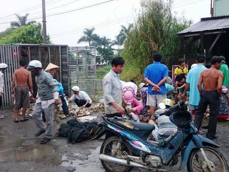 Dân xúm lại mua giúp hàng trăm con vịt chết ngạt khi xe bị lật