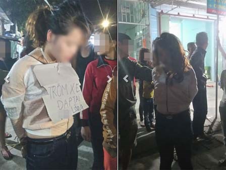 Cô gái trộm xe đạp bị chủ nhà bắt trói, đeo biển đi diễu quanh làng