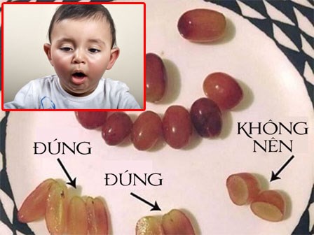 Rất nhiều trẻ đã tử vong khi ăn nho chỉ vì người lớn không biết cách cắt nho này