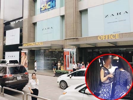 Cô gái bàng hoàng xem camera ghi lại cảnh bà bầu móc trộm điện thoại của mình tại store Zara