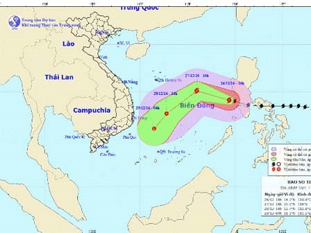 Cơn bão mạnh cấp 12 đang hướng vào Việt Nam