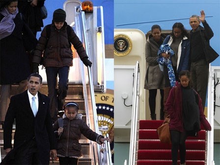 Lần cuối cùng, gia đình Tổng thống Barack Obama trở về sau kỳ nghỉ bằng chuyên cơ Air Force One