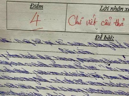 Làm bài kiểm tra chữ xấu hơn gà bới, cô giáo phê một câu cực đắt khiến học sinh phải tự thấy xấu hổ-3