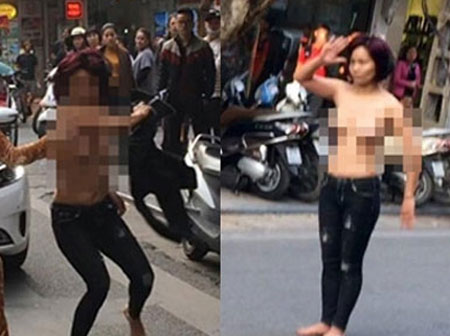 Clip kinh sợ nhất đêm qua: Cô gái ngáo đá vác dao ra phố chém gục một gã đồng nghiện-1