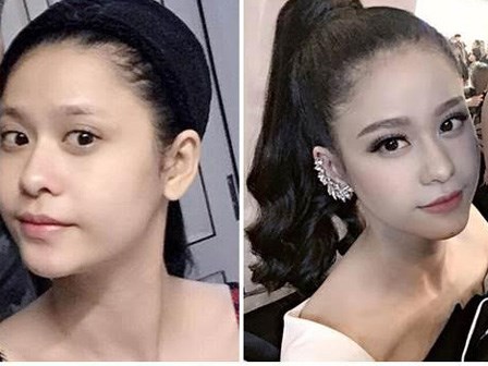 Bất ngờ vì ảnh mặt mộc và photoshop của các sao Việt