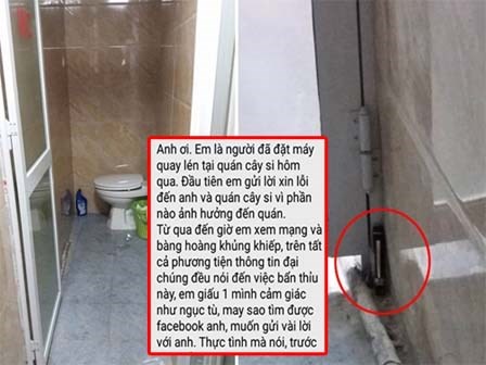 Vụ đặt máy quay lén ở nhà vệ sinh: Xuất hiện người nhắn tin xin lỗi