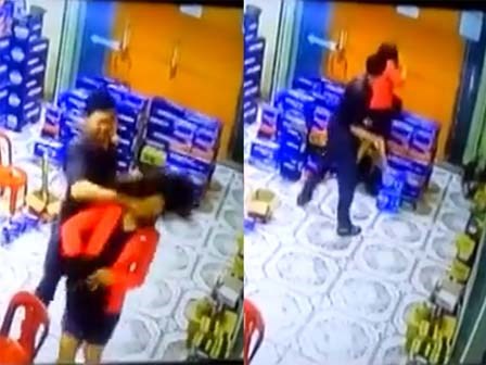 Clip gây phẫn nộ: Chồng vũ phu cầm điếu cày quất tới tấp vào người vợ