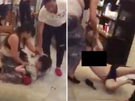 Vợ đánh đập, lột đồ nhân tình của chồng trong quán Starbucks