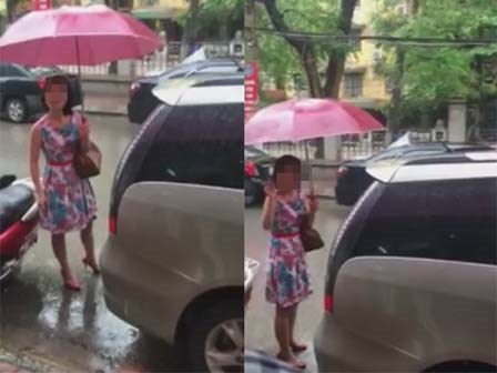Người phụ nữ đỗ ô tô sai trước cửa hàng còn thách thức