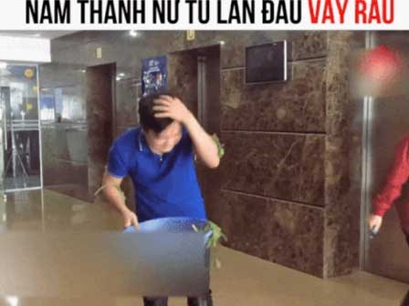 Cười 'sái hàm' với nam thanh nữ tú văn phòng thử tài... vẩy rau sống
