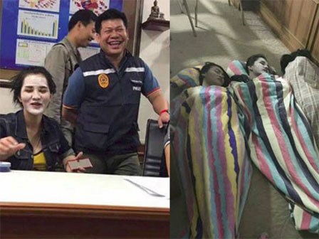 Cảnh sát Thái Lan bị chỉ trích vì chụp ảnh cười đùa với nghi phạm vụ giết người gây rúng động