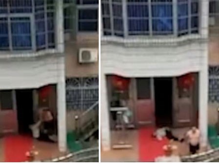Clip: Con trai bất hiếu kéo lê mẹ già trên sân khiến dư luận phẫn nộ