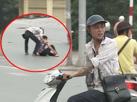 Tông xe vào người phụ nữ lớn tuổi, nam thanh niên giả vờ đổ lỗi rồi lao xe bỏ trốn