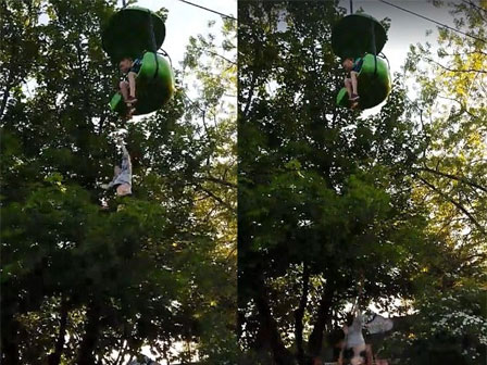 Đứt dây an toàn khi chơi đu quay trên không, mẹ tử vong, con gái thập tử nhất sinh-1