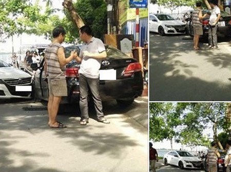 Hành động bình thường hóa bất thường của 2 tài xế ô tô sau va chạm