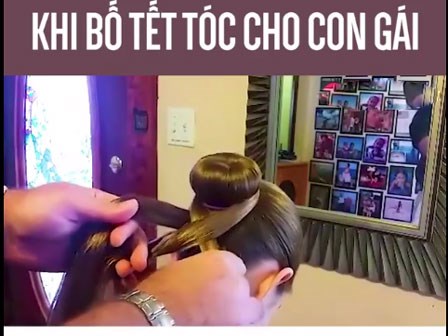 Khi các ông bố tết tóc cho con cái